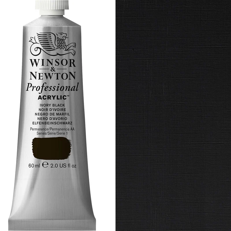 Winsor and Newton - Professional Artists' Acrylic Colour - 60ml - Ivory Black