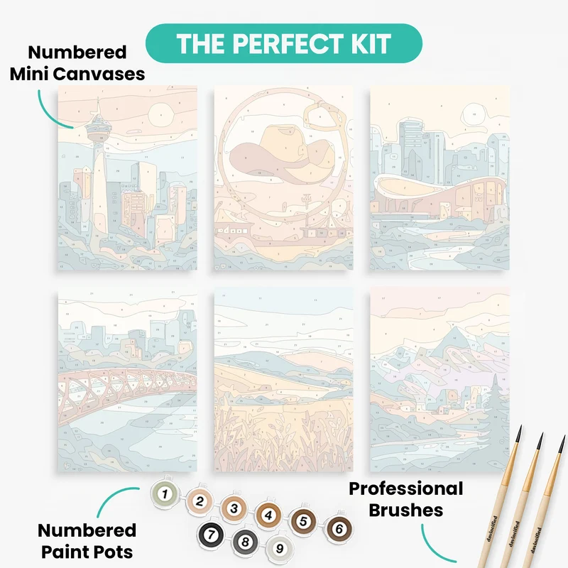 Calgary Cityscape - Mini Paint by Numbers Set