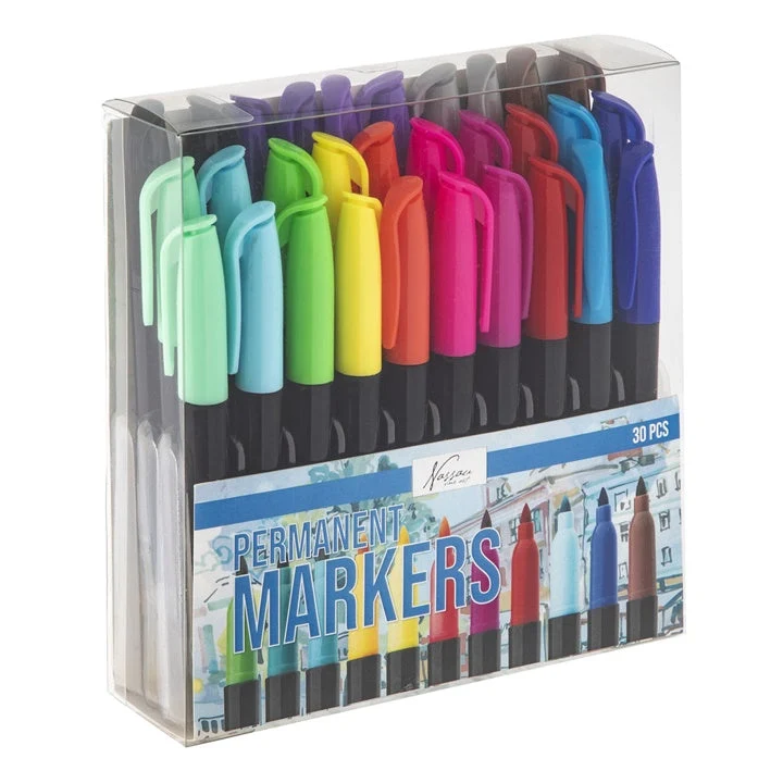 Permanent Markers, 30 pcs