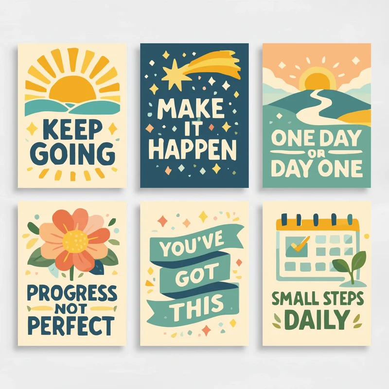 Motivational Quotes - Mini Paint by Numbers Set