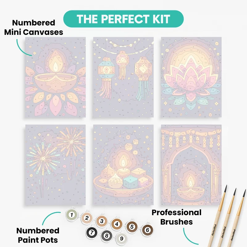Diwali - Mini Paint by Numbers Set