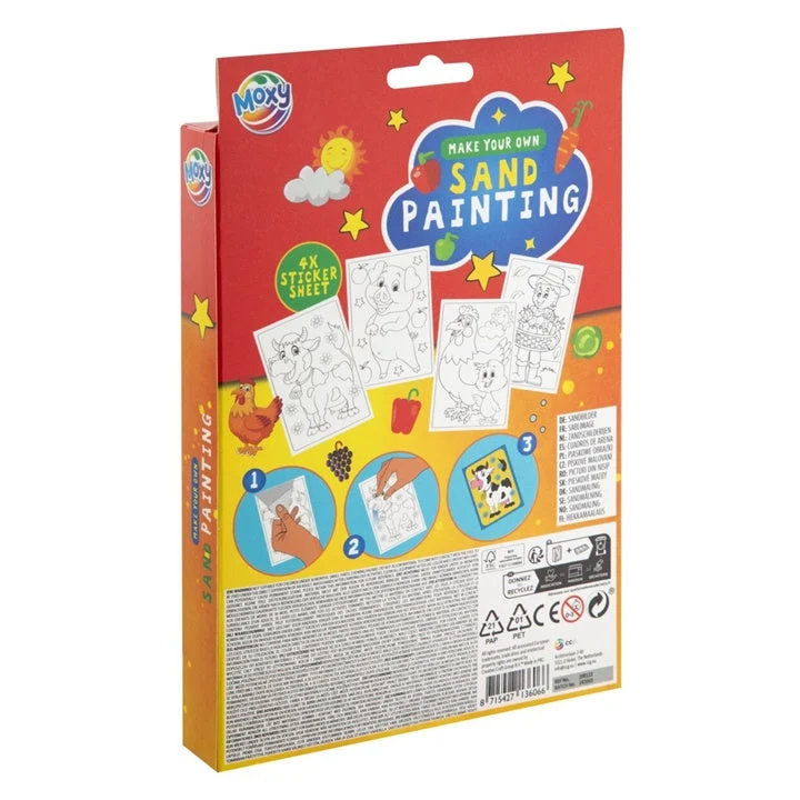 Farm Sand Art Pictures | 4 Sheets and 12 Colors of Sand
