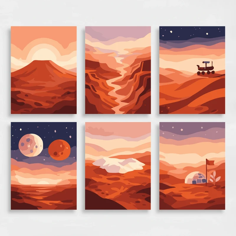 Mars Exploration - Mini Paint by Numbers Set