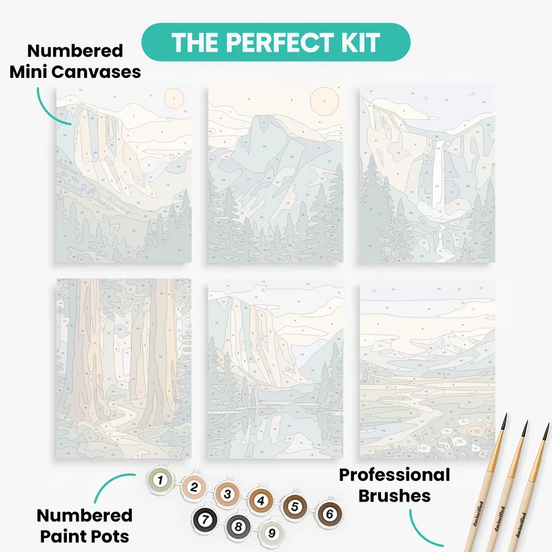 Yosemite Valley Majesty - Mini Paint by Numbers Set