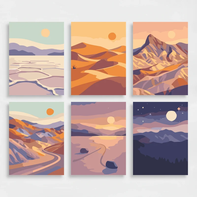 Desert Landscapes - Mini Paint by Numbers Set