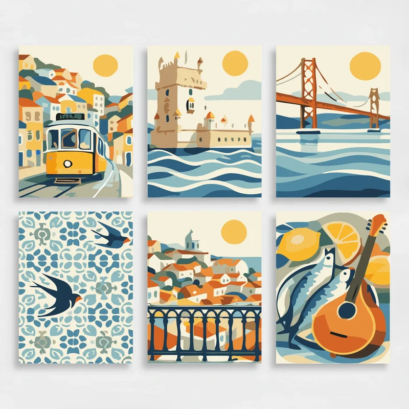 Portuguese Coastal Dreams - Mini Paint by Numbers Set