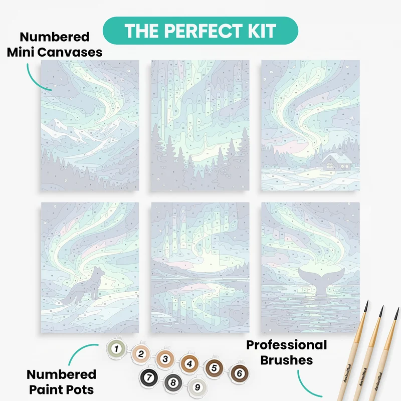 Northern Lights - Mini Paint by Numbers Set