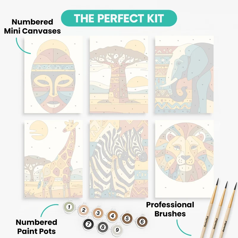 African Art - Mini Paint by Numbers Set