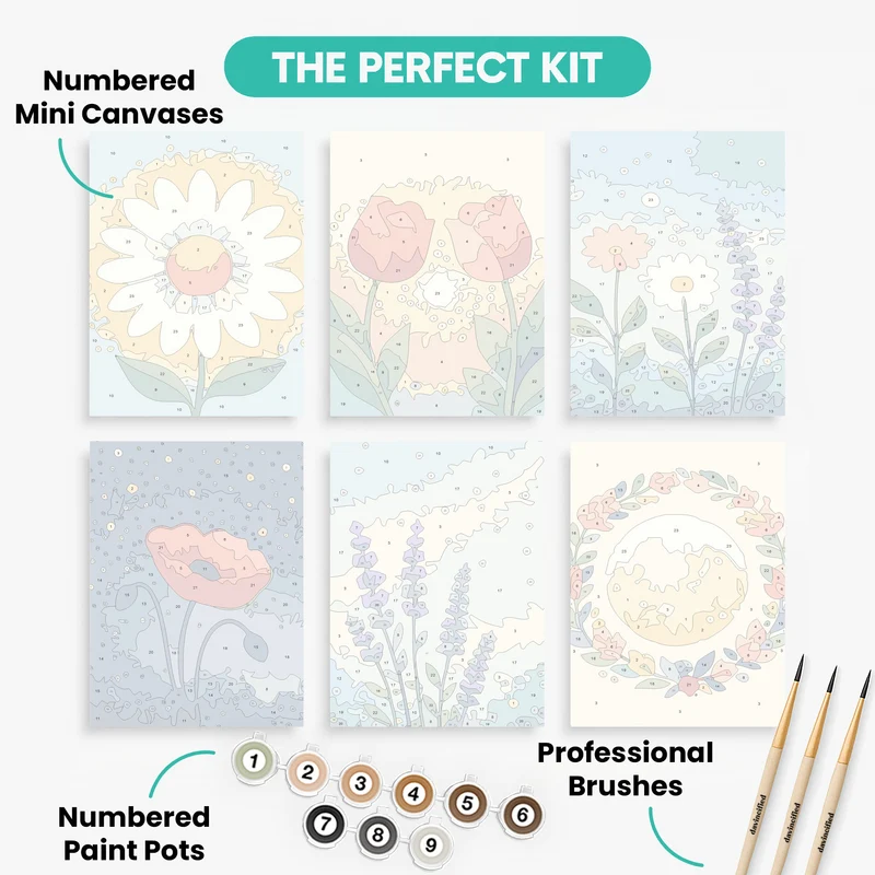 Blooming Garden - Mini Paint by Numbers Set