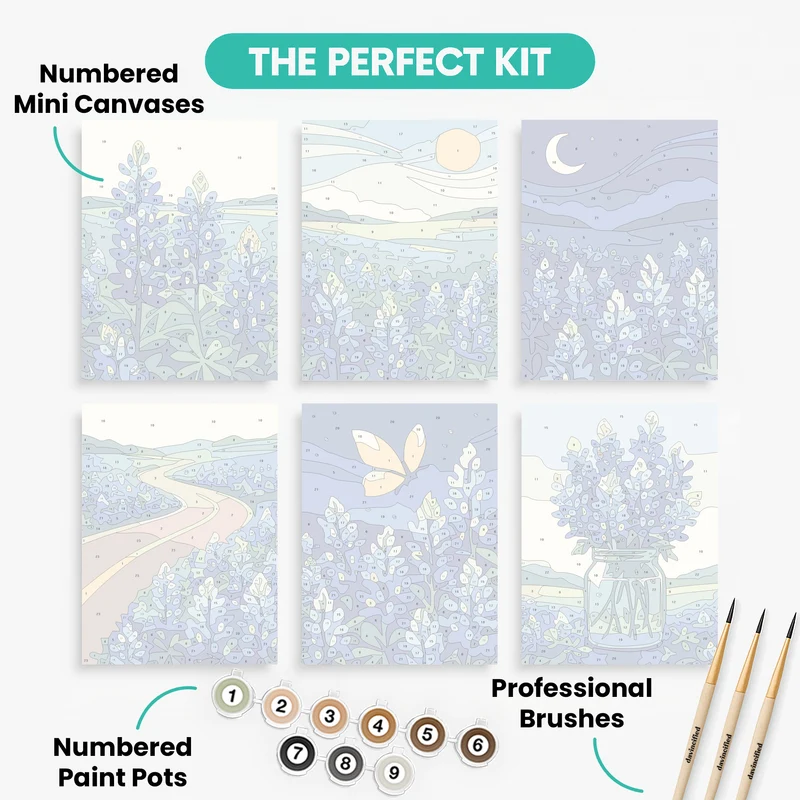 Bluebonnets - Mini Paint by Numbers Set