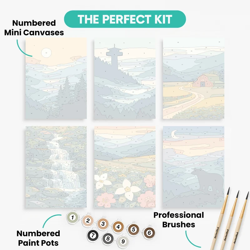 Great Smoky Mountains National Park - Mini Paint by Numbers Set