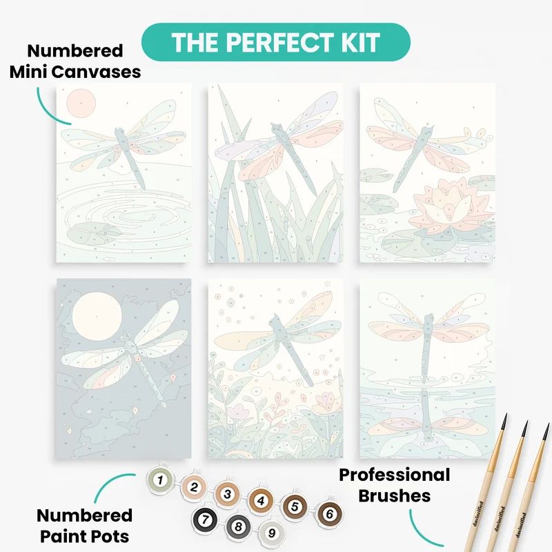 Dragonflies - Mini Paint by Numbers Set