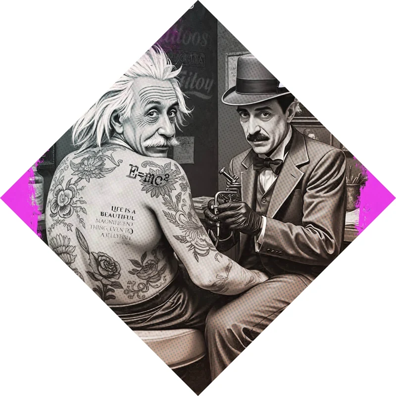 Poster Life Beautiful Retro Tattoo Raute