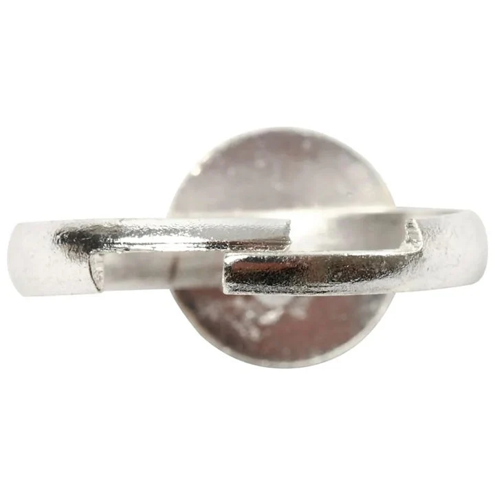 Metal Ring Base, Silver, Set of 15