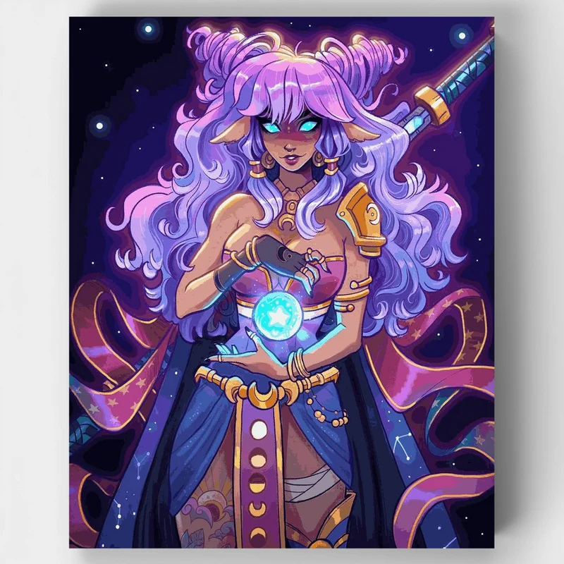 "Psychic Moon Warrior" Paint by Numbers Kit