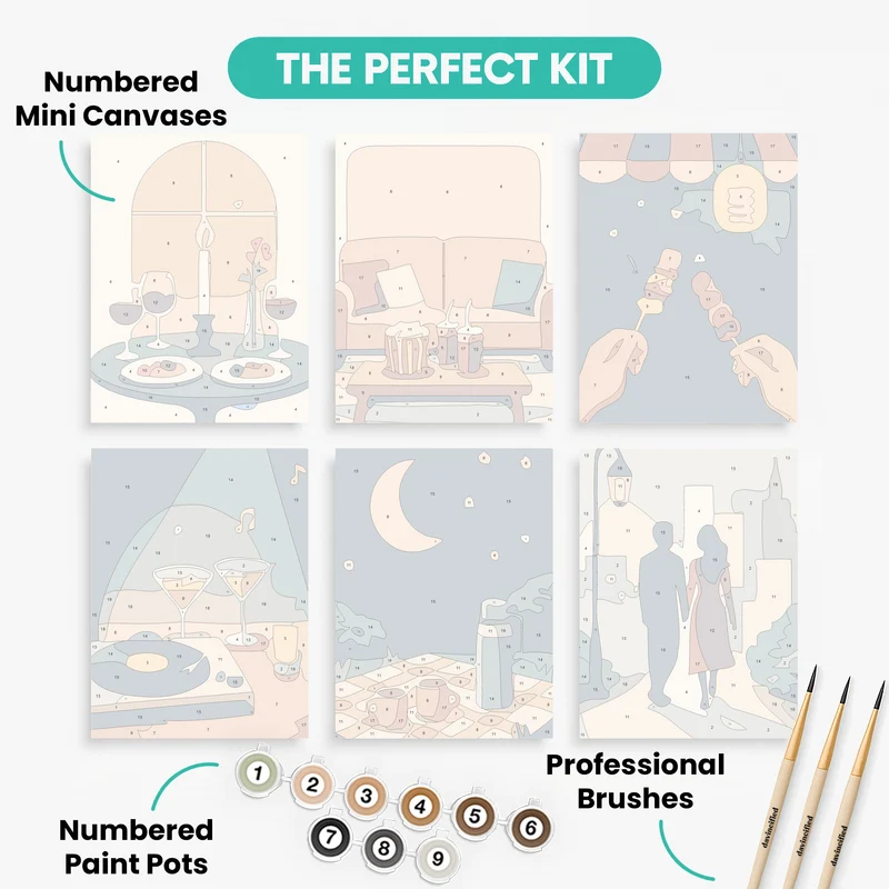 Date Night - Mini Paint by Numbers Set
