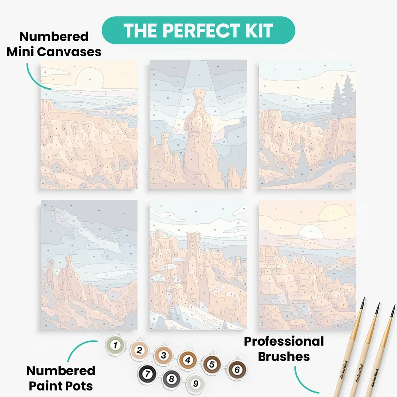 Bryce Canyon National Park - Mini Paint by Numbers Set
