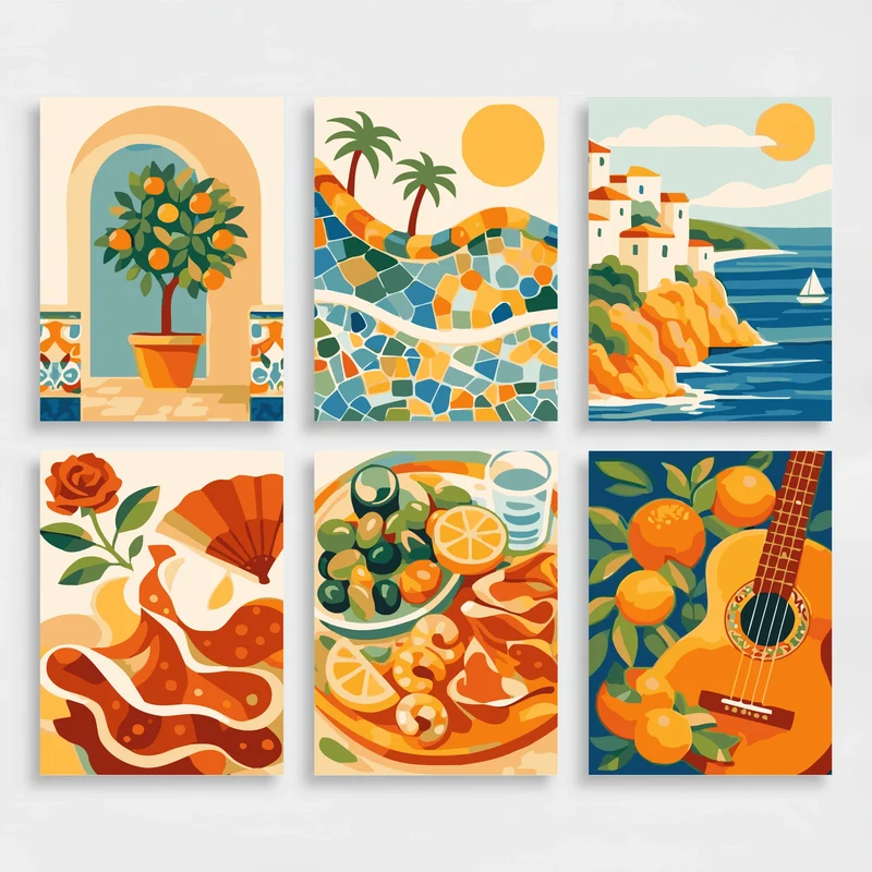 Mediterranean Bliss - Mini Paint by Numbers Set