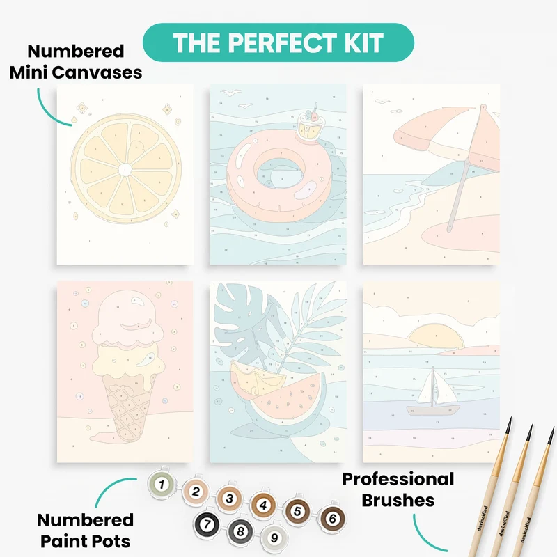 Summer - Mini Paint by Numbers Set