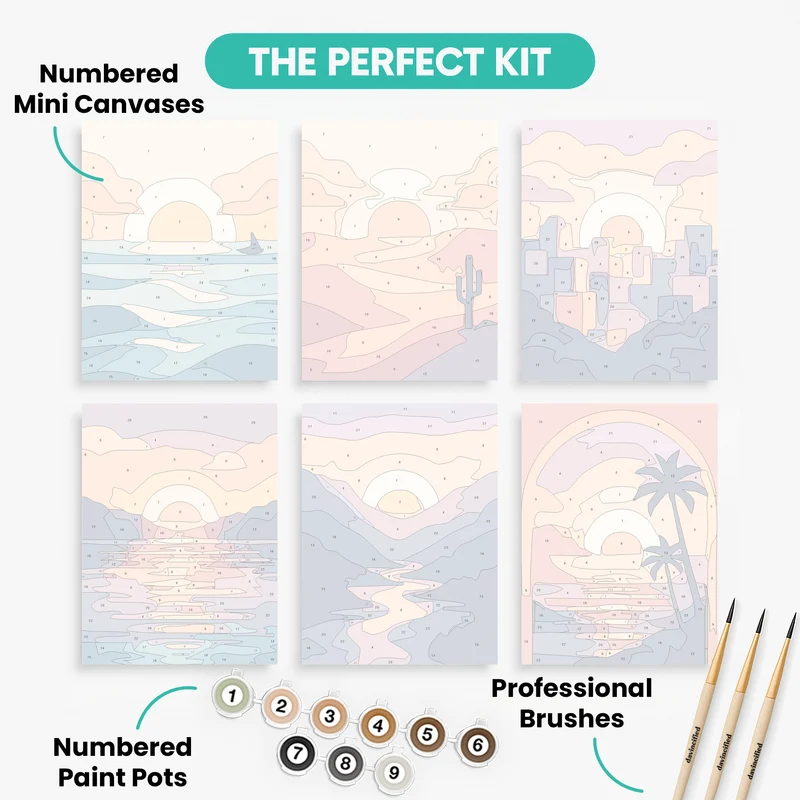 Sunset Horizons - Mini Paint by Numbers Set