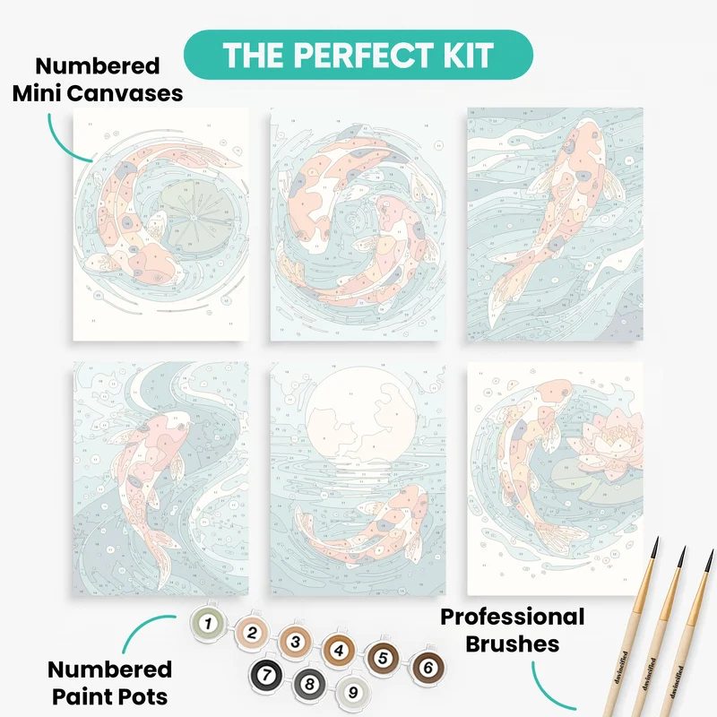 Koi Fish - Mini Paint by Numbers Set
