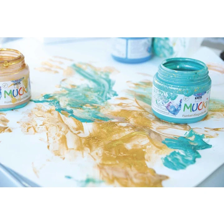 MUCKI Glowing Children's Finger Paints, Set of 6 x 150 ml