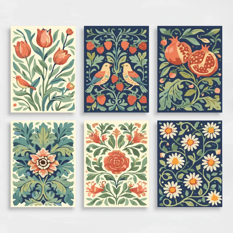 William Morris Garden - Mini Paint by Numbers Set