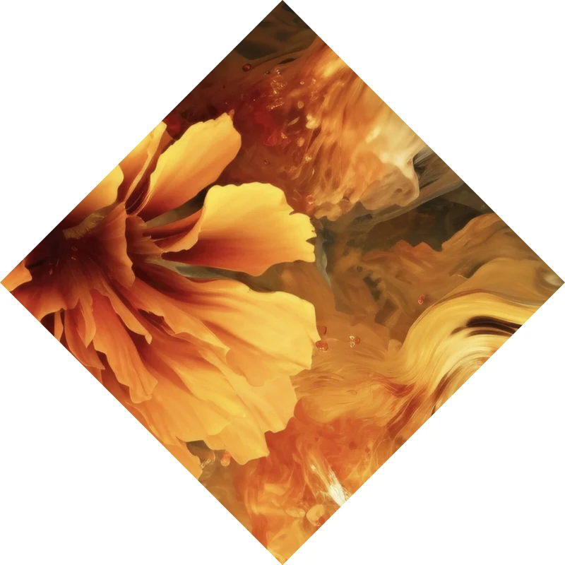 Spannrahmenbild Beeindruckende abstrakte Blume Fluid Art Raute