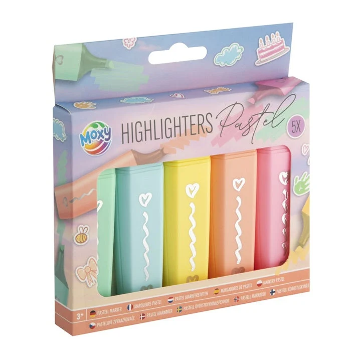 Pastel Highlighters, Set of 5