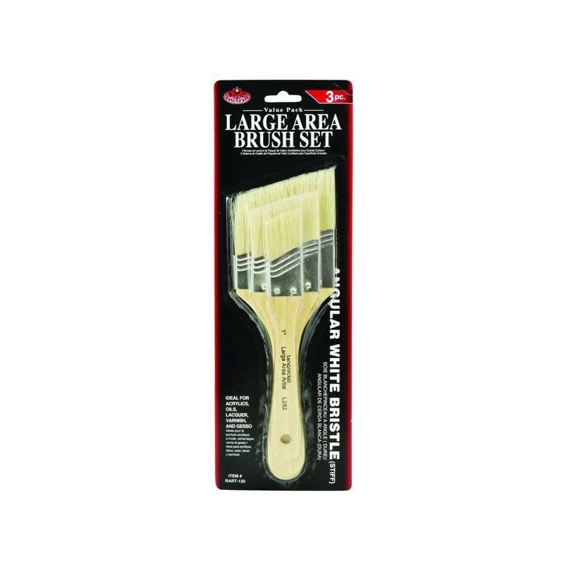 Angled Brushes for Ground and Gesso Priming, Set of 3
