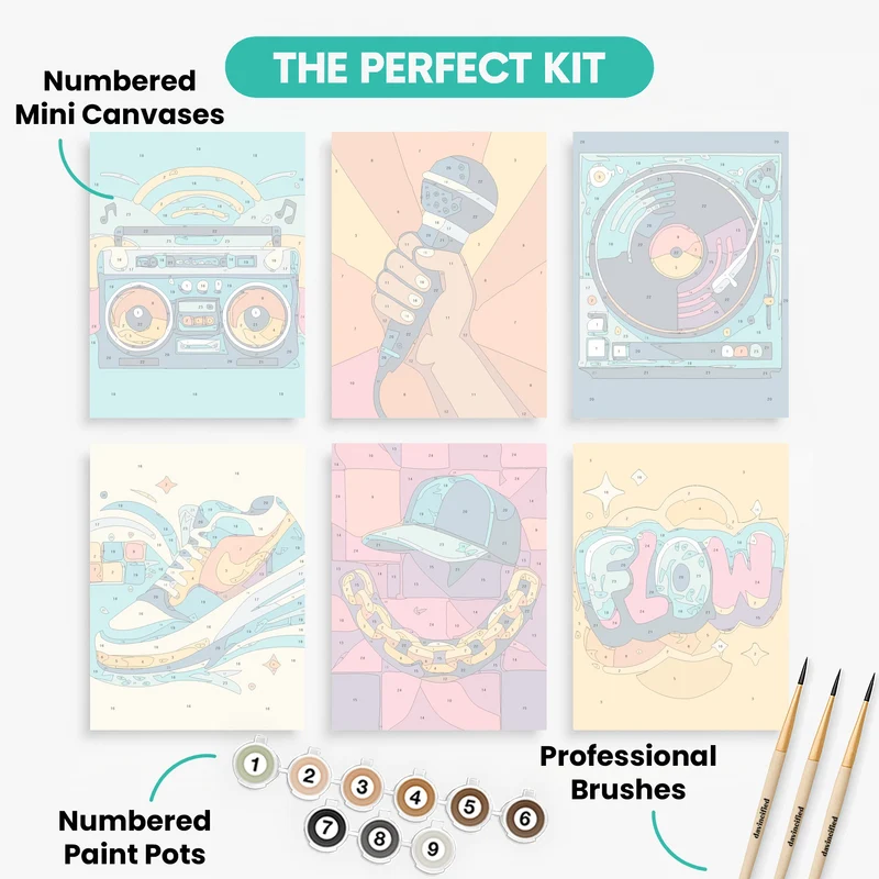 Hip Hop - Mini Paint by Numbers Set