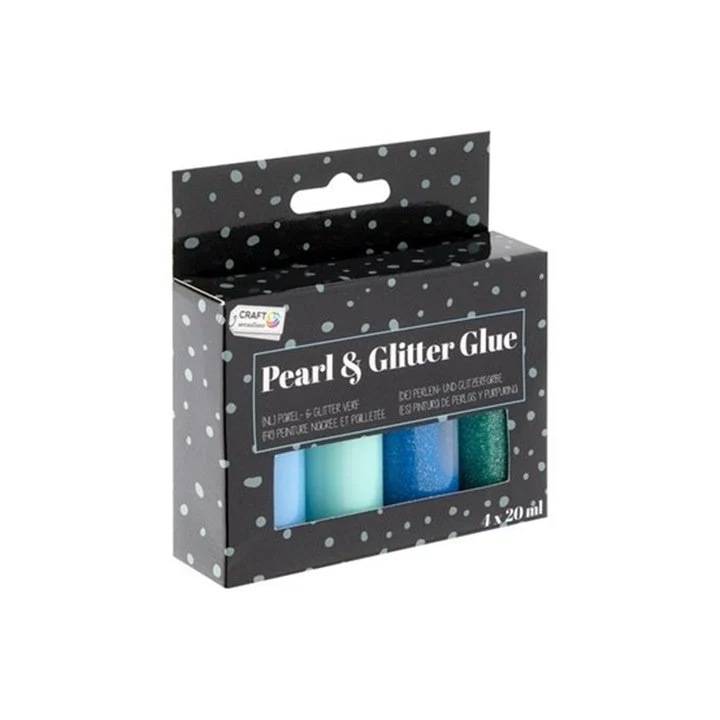 Pearlescent and Glitter Glue, 4 x 20 ml