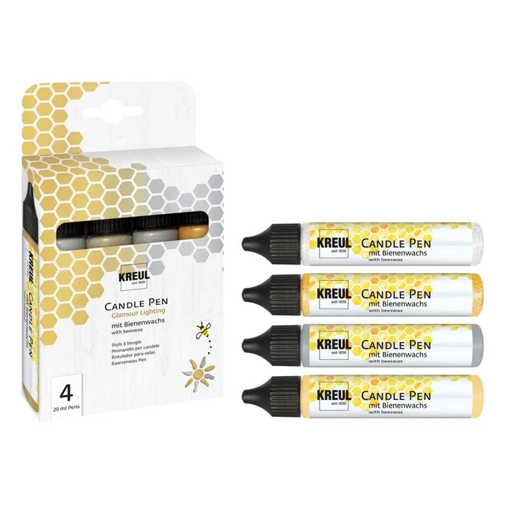 KREUL Candle Pens, Glamour Set of 4 x 29 ml