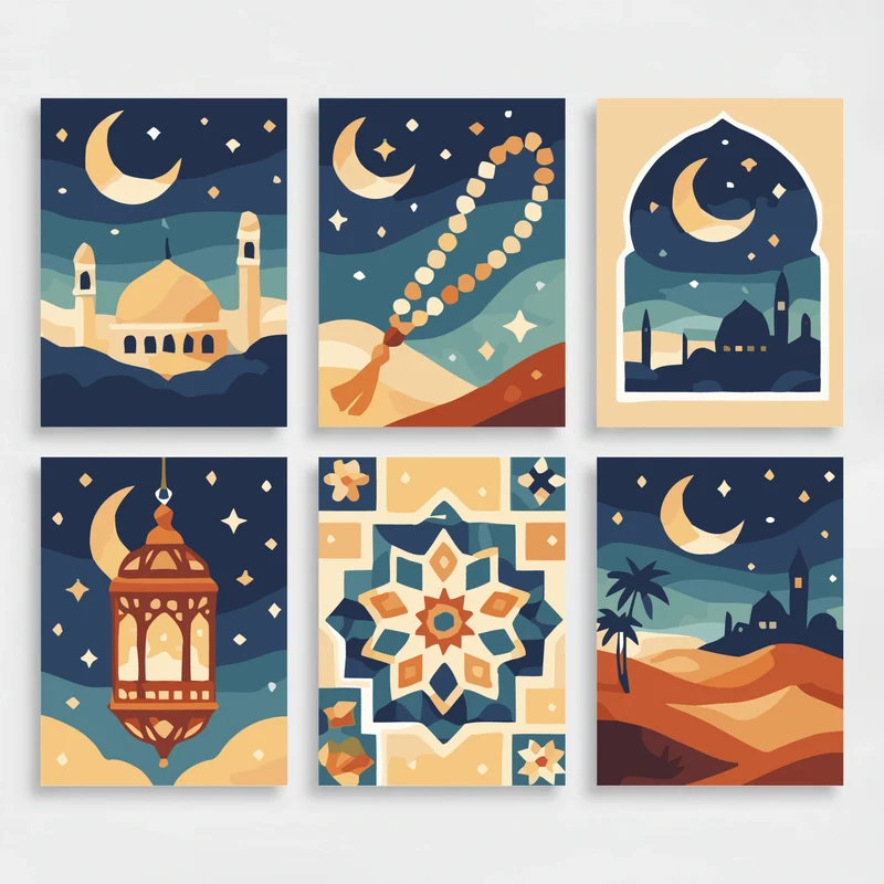 Islamic Night - Mini Paint by Numbers Set