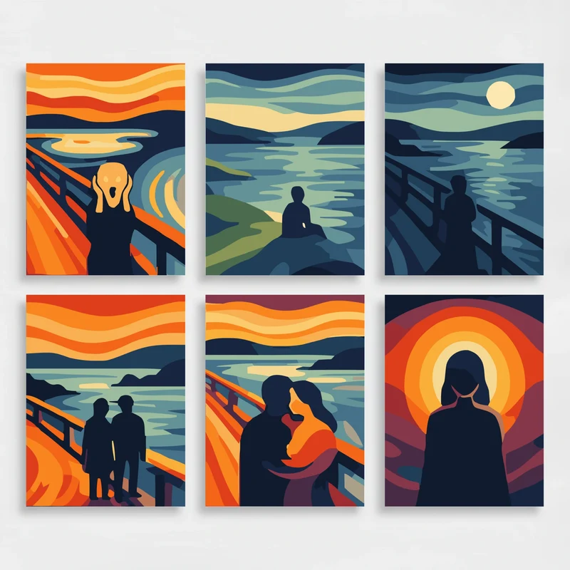 The Scream Reimagined - Mini Paint by Numbers Set
