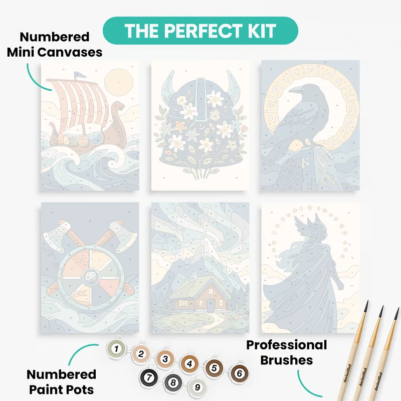 Norse Legends - Mini Paint by Numbers Set
