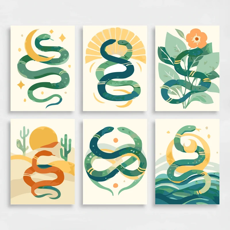 Serpent Mystique - Mini Paint by Numbers Set