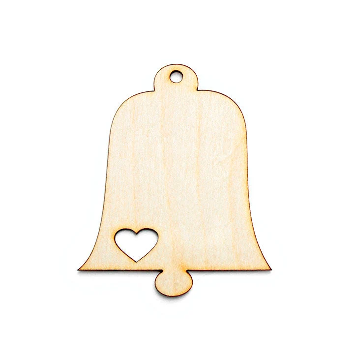 Hanging Wooden Decoupage Ornament - Bell