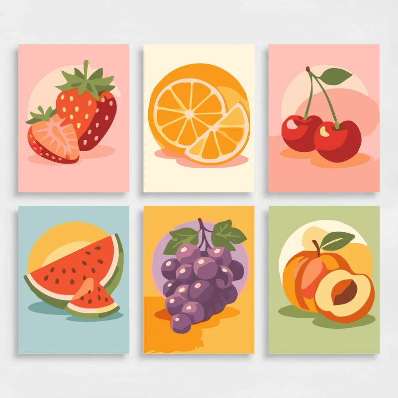 Fruits - Mini Paint by Numbers Set