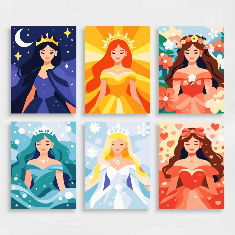 Princesses - Mini Paint by Numbers Set