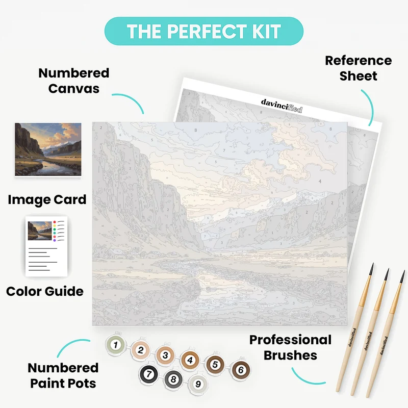 Mountain Valley Settlement - Paint by Numbers Kit