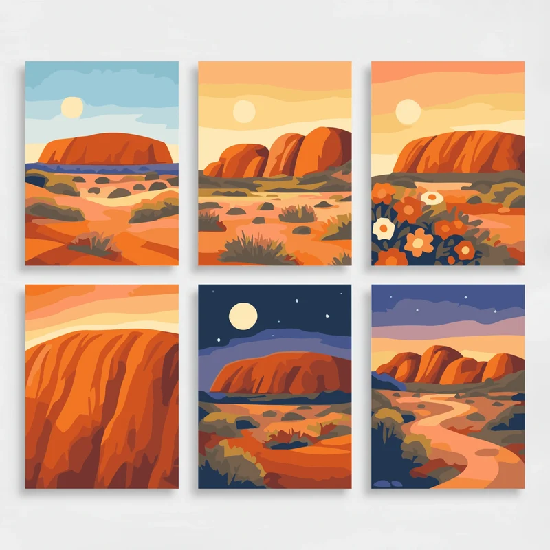 Uluru Kata Tjuta National Park - Mini Paint by Numbers Set