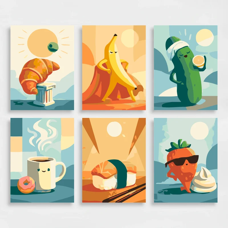Sunny Snacks - Mini Paint by Numbers Set