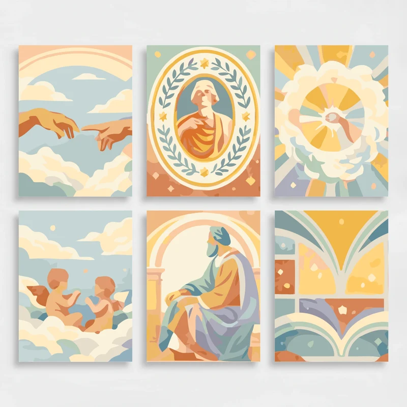 Divine Renaissance - Mini Paint by Numbers Set