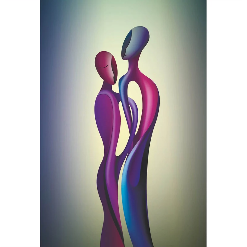 Aluminiumbild Abstrakte Liebesfiguren Hochformat