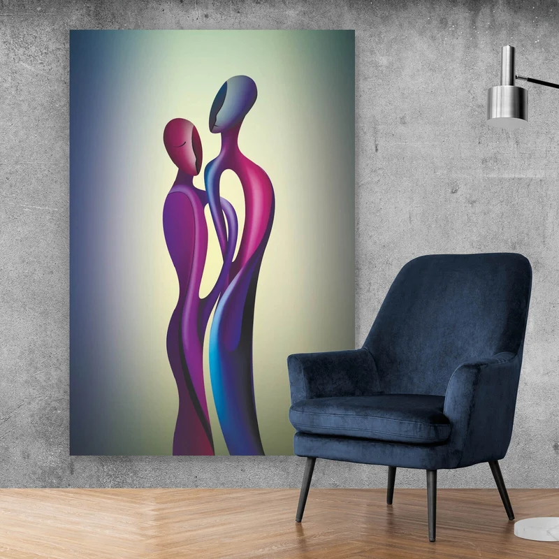 Leinwandbild Abstrakte Liebesfiguren Hochformat