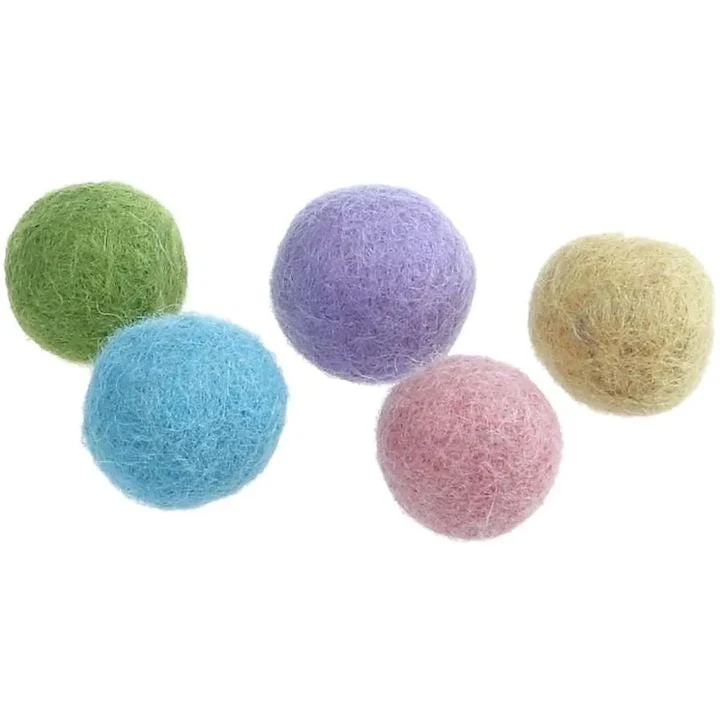 Pastel Felt Balls, 64 pcs