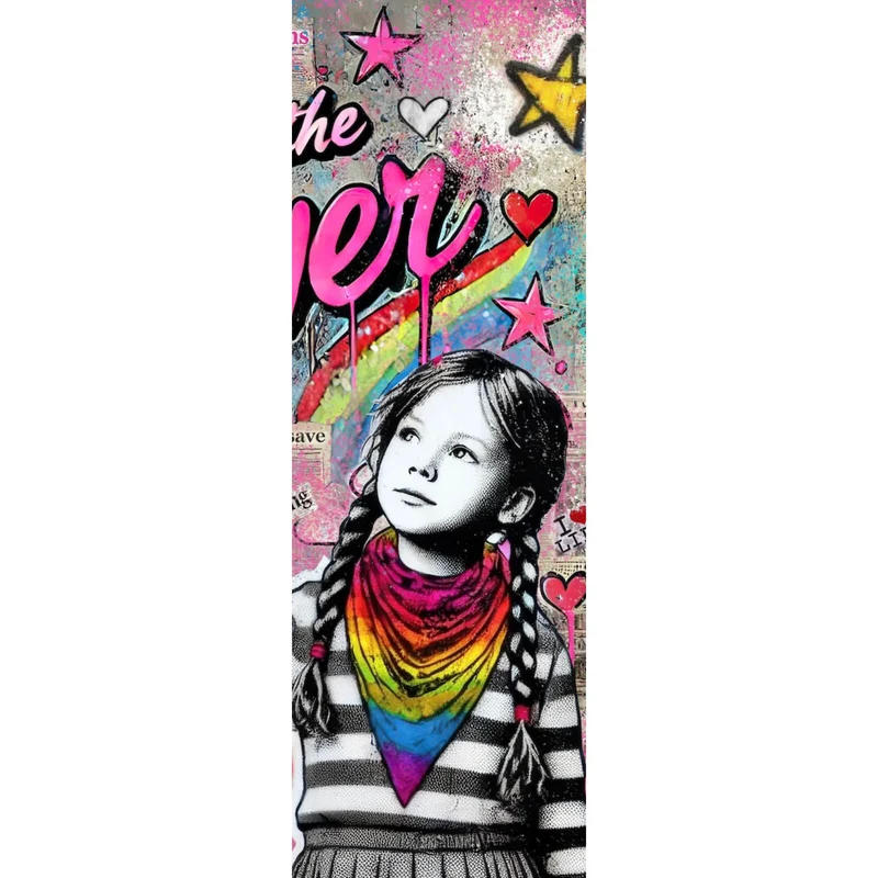 Poster Love is the Answer Kindergraffiti Panorama Hoch
