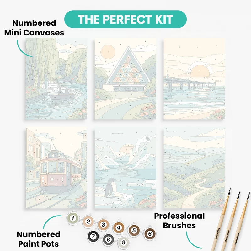 Scenic Destinations - Mini Paint by Numbers Set