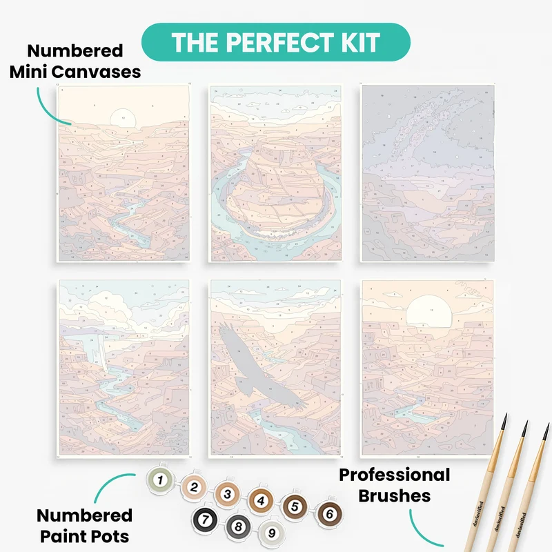 Grand Canyon National Park - Mini Paint by Numbers Set